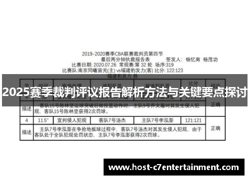 2025赛季裁判评议报告解析方法与关键要点探讨
