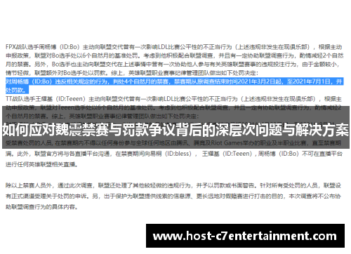 如何应对魏震禁赛与罚款争议背后的深层次问题与解决方案