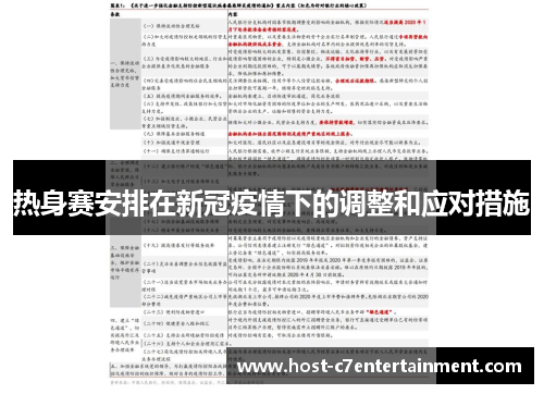 热身赛安排在新冠疫情下的调整和应对措施