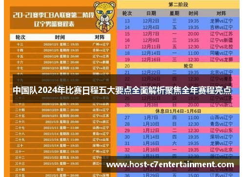 中国队2024年比赛日程五大要点全面解析聚焦全年赛程亮点