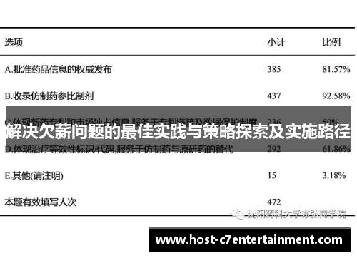 解决欠薪问题的最佳实践与策略探索及实施路径